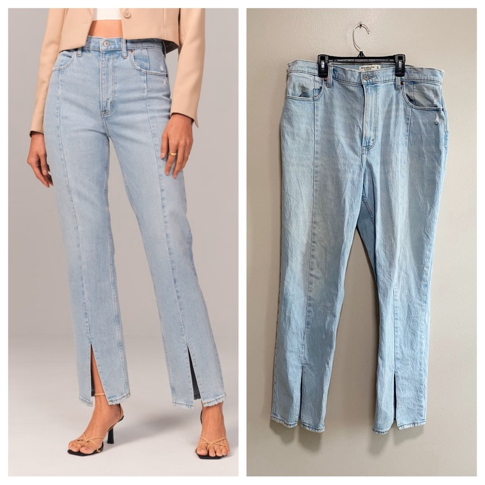 Abercrombie & Fitch 90's Straight Curve Love Light Wash Jeans Size 16/33
